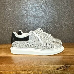 Steve Madden Black and White Rhinestone Sneakers